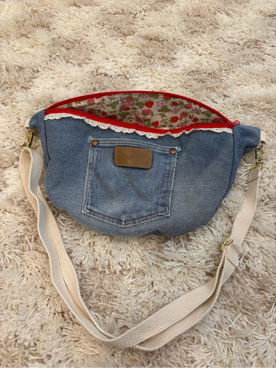 Upcycled Handbags - Upcycled Wrangler Denim Crossbody Purse